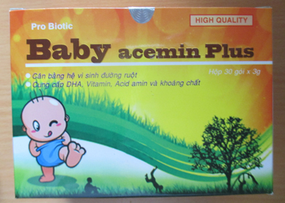 Sản phẩm BABY ACEMIN PLUS-cho trẻ em suy dinh dưỡng, biếng ăn ,rối loại tiêu hóa